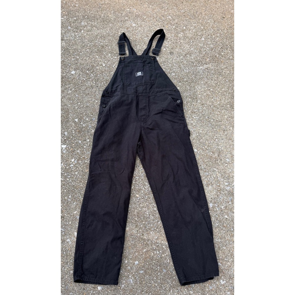Vans Ground Work Overalls Black Canvas Carpenter Straight Leg Womens Medium
